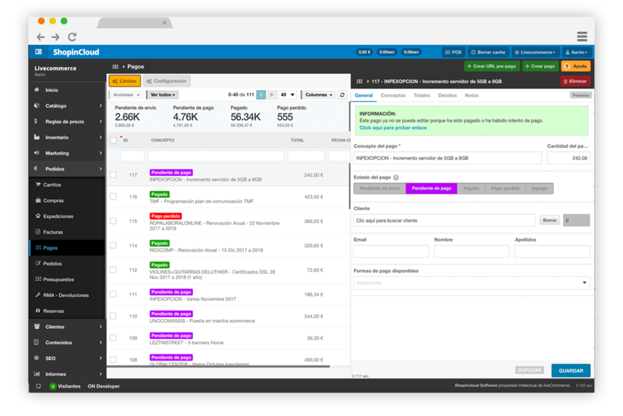 Sistema de gestión de pagos y cobros