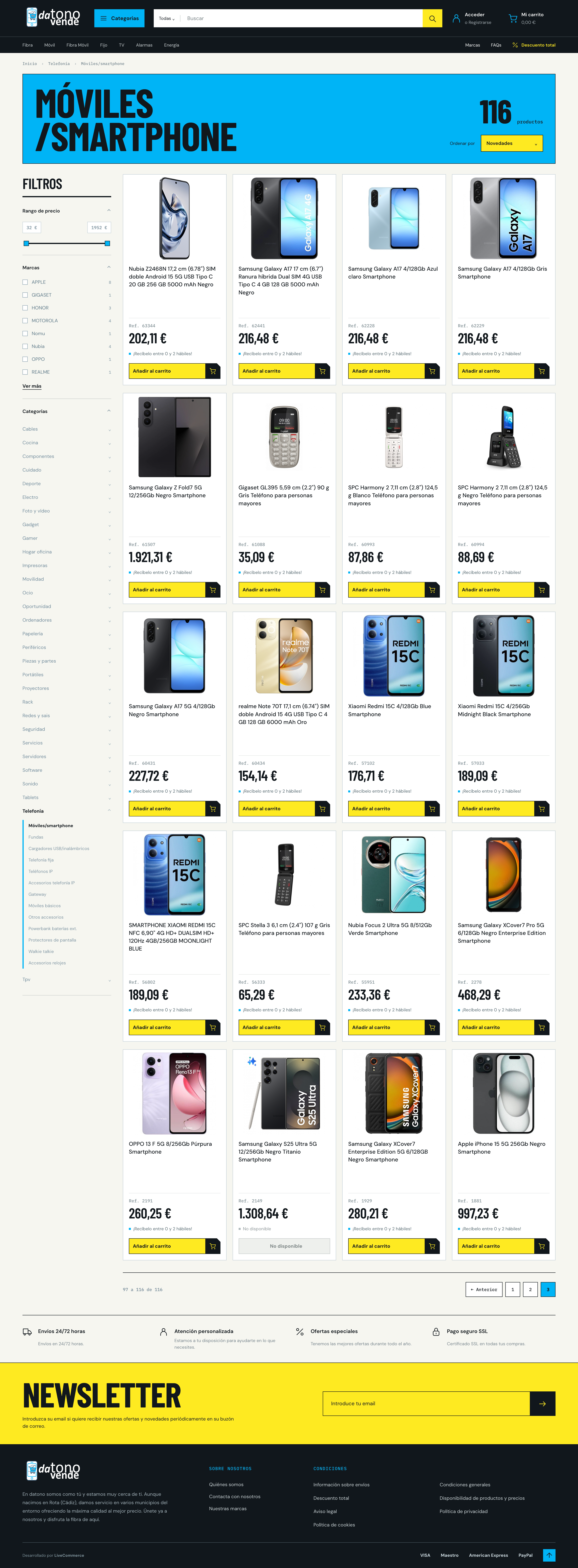 Datonovende, propuesta 4: diseño de la página de categoría